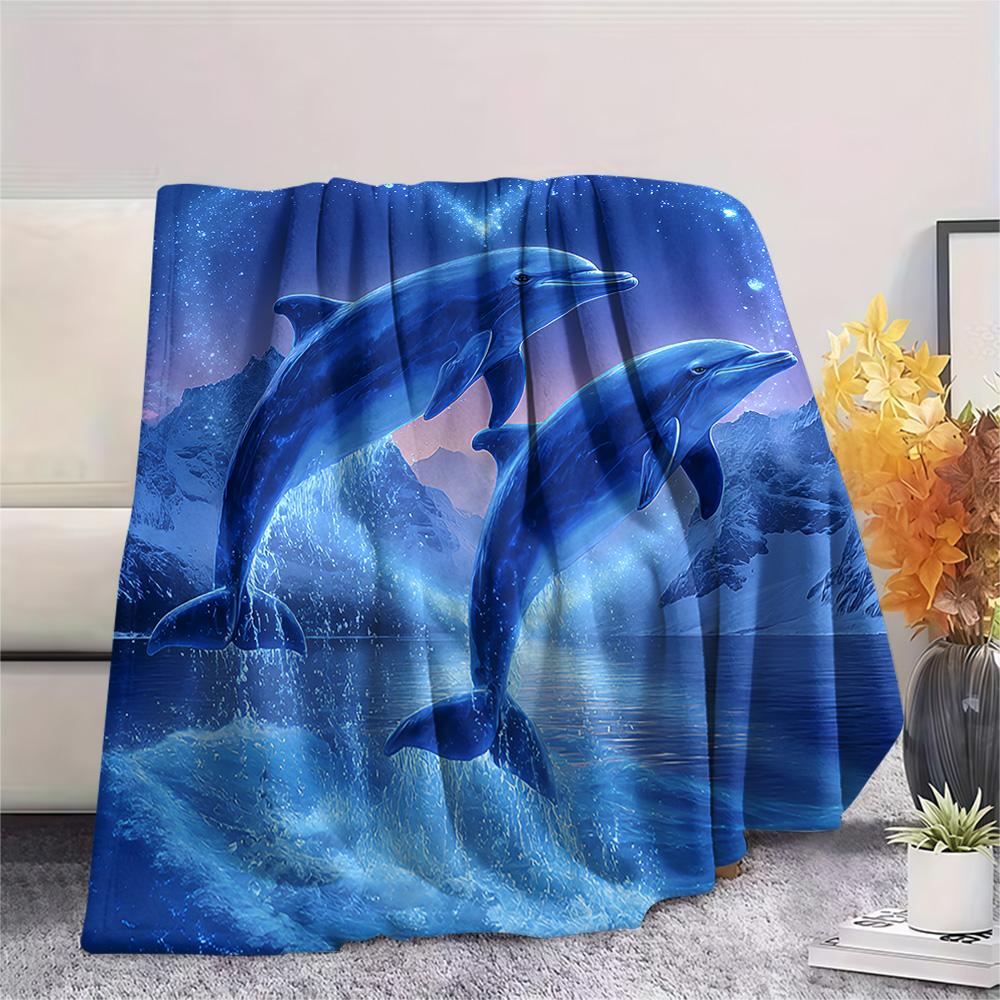 Whale Print Flannel Blanket, High quality Comfortable for All Seasons, Home Decor, Warmth and Comfort, Perfect for Christmas Gifts