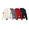 Kaslead New Arrival Women's Clothing Fashion Style Stylish Simple and Versatile Casual Labeling Knitted Long Sleeve Cardigan