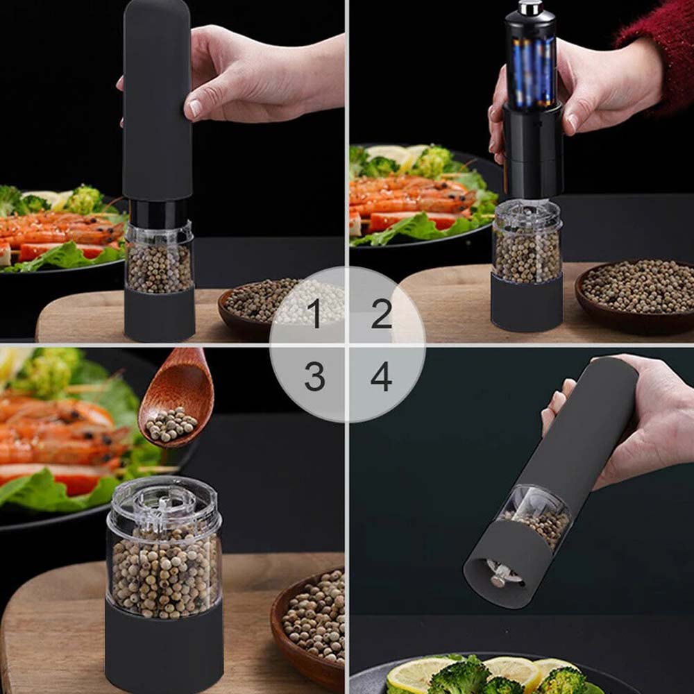 Electric Pepper Grinder and Salt Grinder Adjustable Coarseness Kitchen Spice Grinder Simple Kitchen Tool