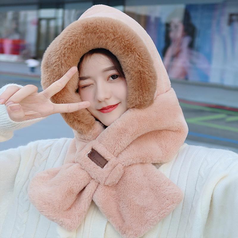 Шапка женская зимняя ветрозащитная и морозостойкая утепленная теплая Баотоу защита ушей велосипедная шапка нагрудник шарф бандана шапки