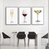 Современный абстрактный бокал для шампанского, холст, картина, настенная живопись, бокалы для вина, постеры и принты для гостиной, кухни, украшения Quadro
