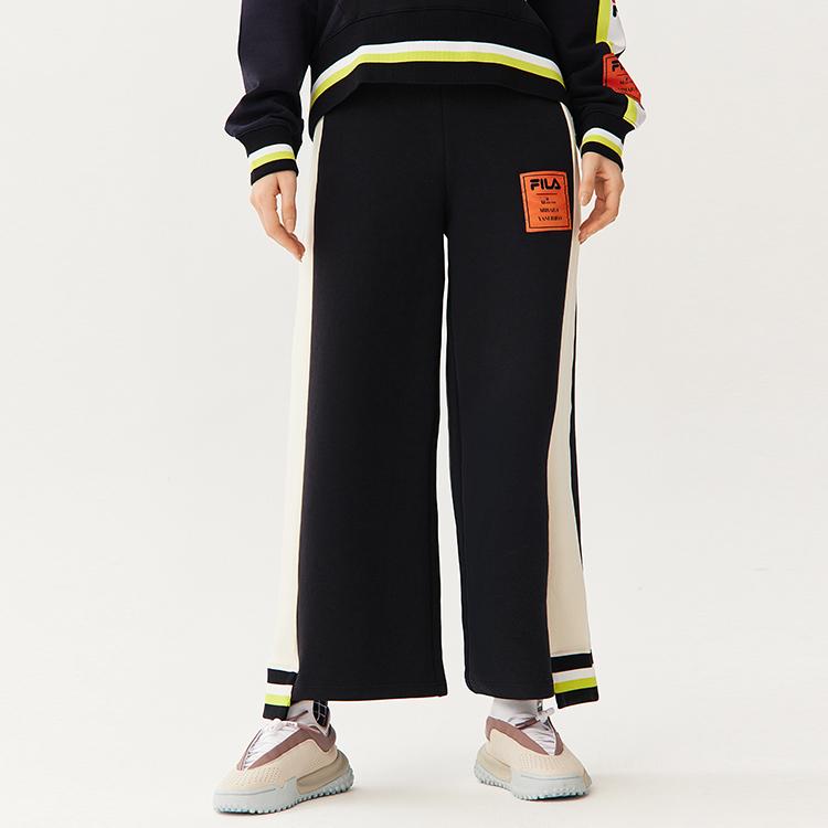 Fila X Mihara Yasuhiro Коллаборация Повседневные Спортивные Трикотажные Широкие Брюки Женские низы Черный F71W118605F-BK