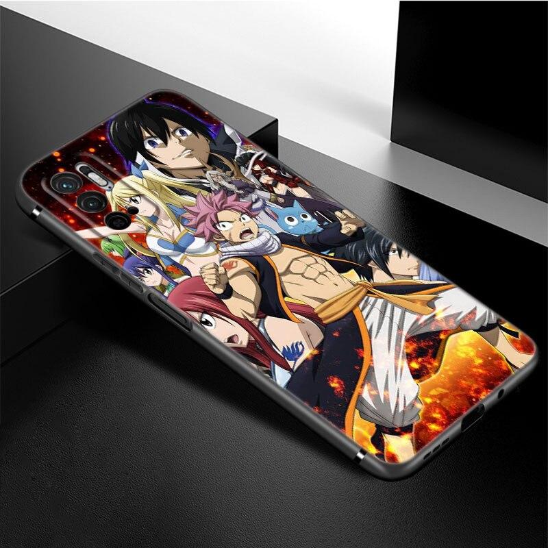 Anime Fairy Tail Phone Case For Xiaomi Redmi Note 11 10 9 8 Pro 11T 5G 10T 10S 9S 9T 9i 9C 9A 8T Soft TPU Black Cover Funda