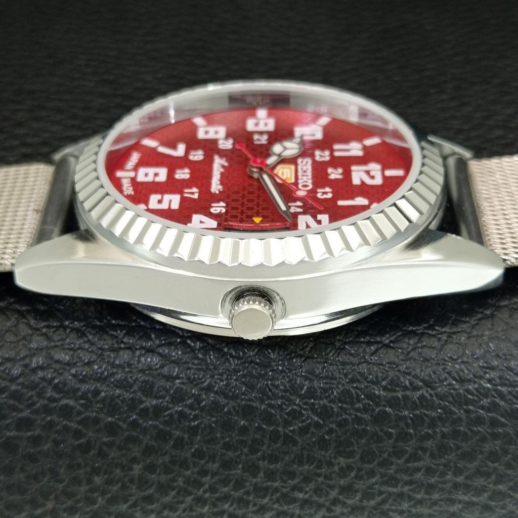 SEIKO 5 AUTOMATIC 6309A VINTAGE REFURBISHED JAPAN MENS RED DIAL WATCH a443991-1
