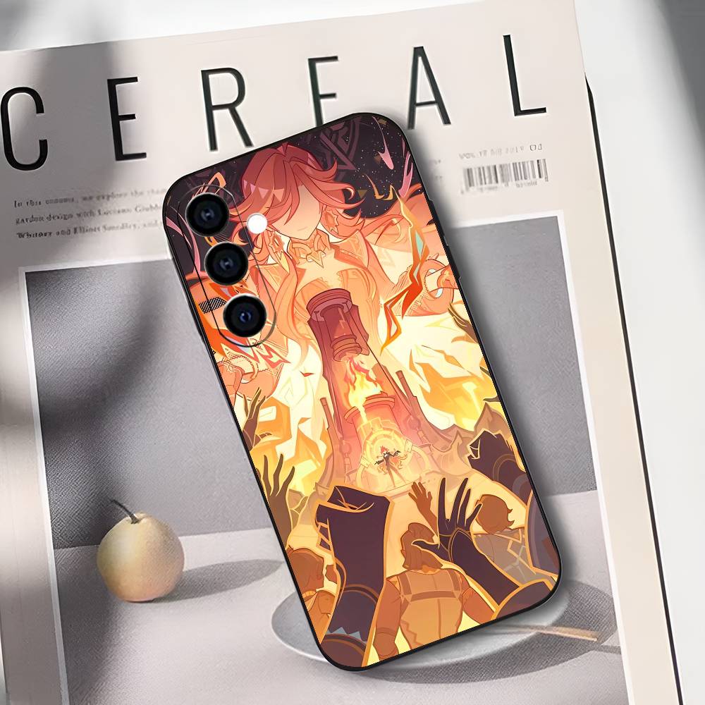 Чехол для телефона M-Mavuika G-Genshin I-Impact для Samsung Galaxy A73,A72,A71,A70,A53,A52,A51, Мягкий силиконовый черный чехол