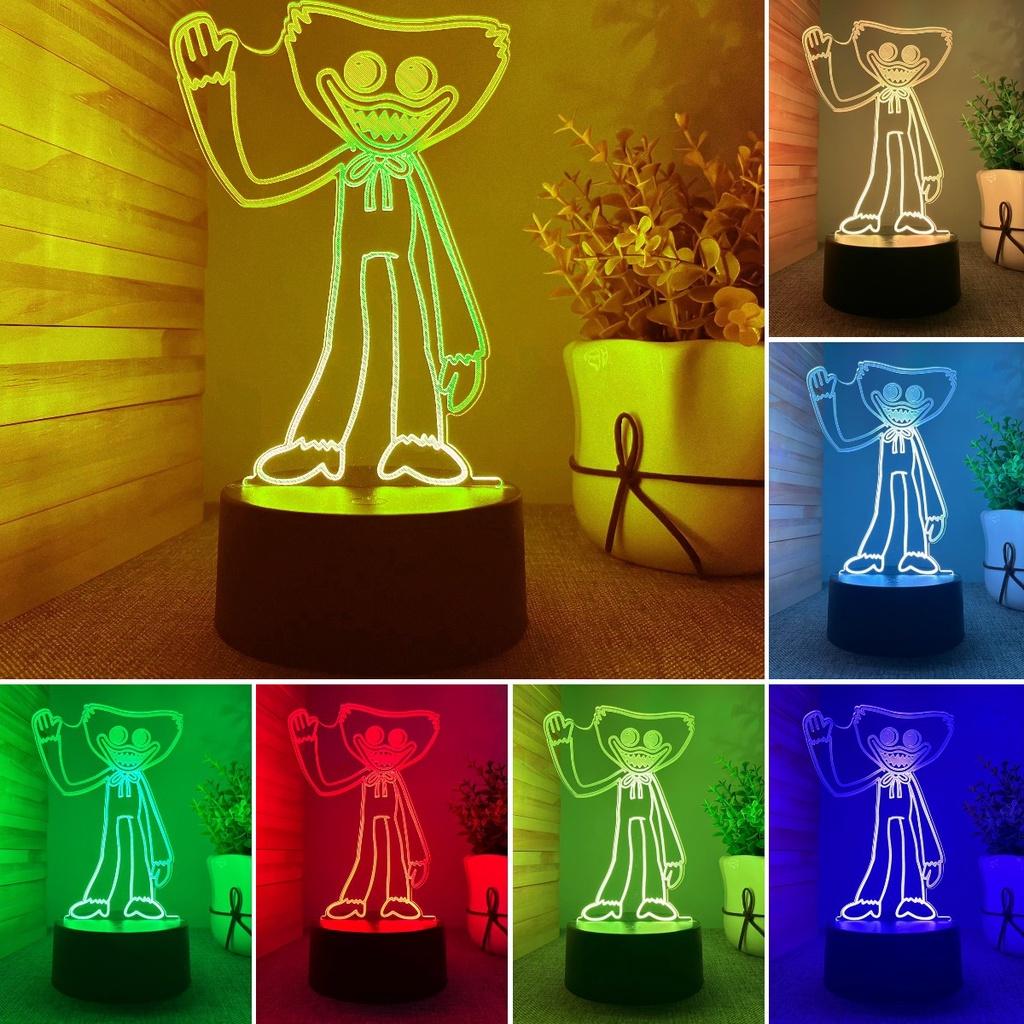 Stylish Poppy Playtime Huggy Wuggy Night Light 3d Led Lamp With 7 Colors For Living Room Decor