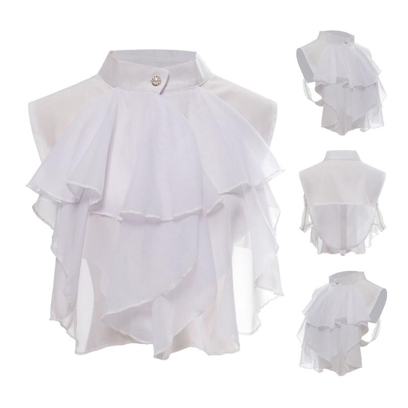 Рубашка с жабо в французском стиле, с оборками, фальшивый воротник для викторианского модного заявления