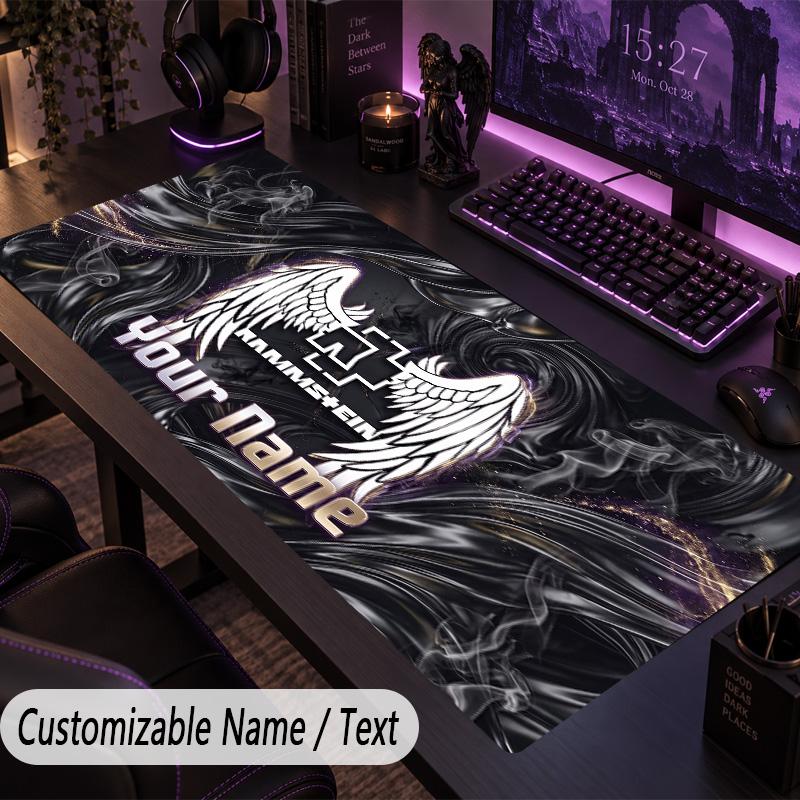 Large Mouse PadRammstein Custom Name Text Personalized Desk Mat Non Slip Gaming Pad