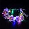 1PC Flower Headband Led Lights Hair Hoop Double-Sided Silk Floral Crown for Women Hair Headband Glowing Garland Light Up