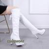 2024 Новые женские сапоги Классические белые черные туфли Роскошные модные осенние мягкие элегантные сапоги на высоком каблуке Удобные женские сапоги до колена