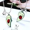 A Pair of Avocado Magnetic Pendant Children's Necklace Good Friends BFF Collarbone Chain