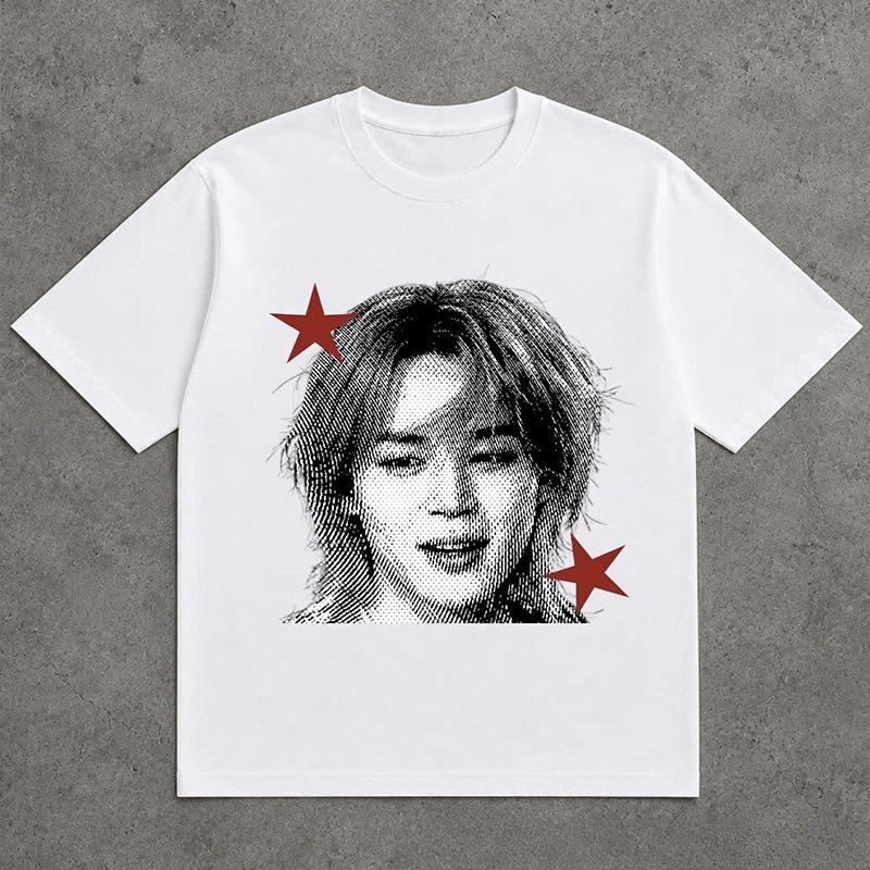 BTS Bangtan Boys ARMY Футболка Унисекс Короткий Рукав Kpop Концертный Фан Футболка Модная Уличная Одежда Музыкальный Фестиваль Футболка Ins Y2k