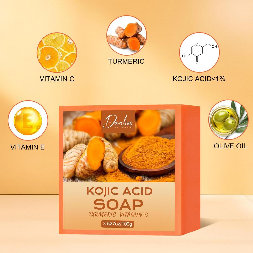 Kojic Acid Soap With Vitamin C and Vitamin E-Deep Cleansing and Nourishing the Skin, Prevents Dryness, and Maintains Softness,100g