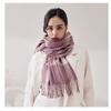 Winter Scarf for Women Shawl Cashmere Feel Tassel Plaid Large Oversized Scarves