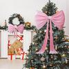 Large Velvet Bow Tie Pendant Tree Topper Wreath Christmas Bows Stair Railing Porch Pillar Wedding Holiday Decor
