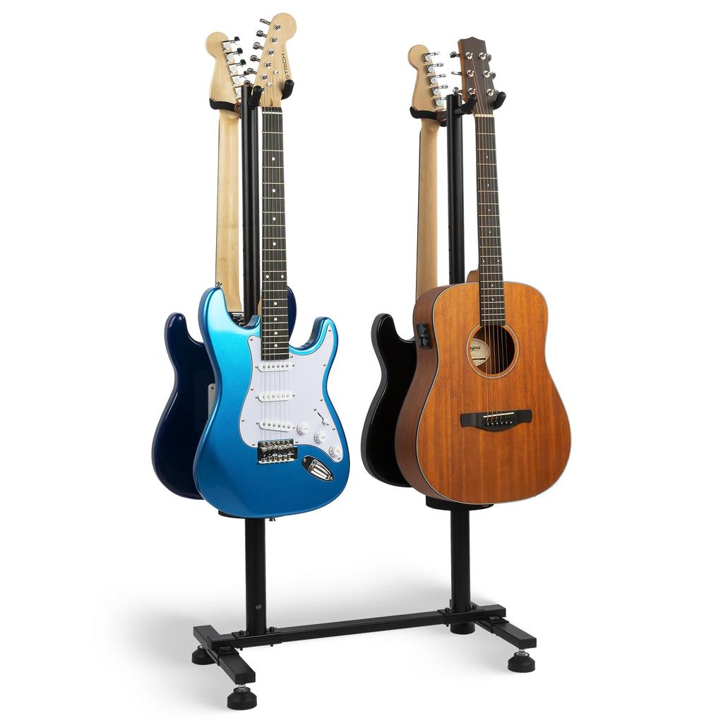 Стойка для гитары STRICH с 4 регулируемыми уровнями для акустической электрогитары, бас-гитары, банджо, стойка для мультигитары, 4 держателя, черная FH-S4