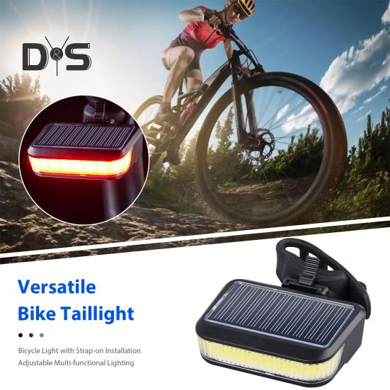 Задний фонарь для велосипеда на солнечной батарее, регулируемый, перезаряжаемый, для горного велосипеда, шоссейный, водонепроницаемый, 30 лм, предупреждающий задний фонарь для ночной езды на велосипеде