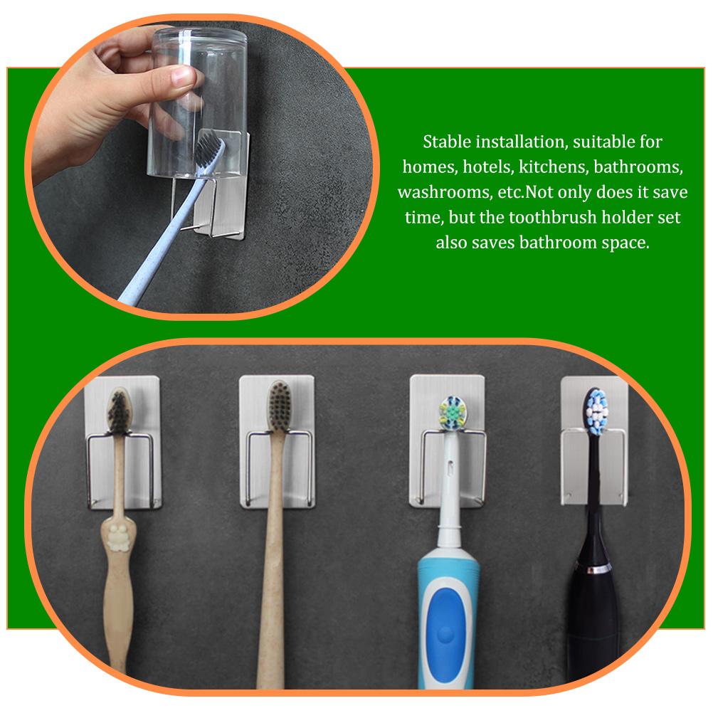 Держатель для зубной щетки и зубной пасты, настенная полка для хранения, органайзер для ванной комнаты, кухонная полка из нержавеющей стали 304, не скапливается вода