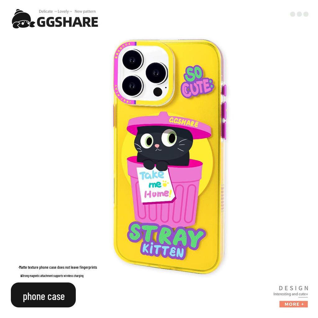 GGSHARE Магнитный чехол для телефона Stray Cat для Apple 17 - Матовый, Милый, Уникальный IMD дизайн