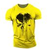 Gym T-Shirt Men Skull Print Short Sleeves Workout T-Shirt Summer Casual Tee Streetwear Men's O-neck Sweatshirt Jogging Clothing