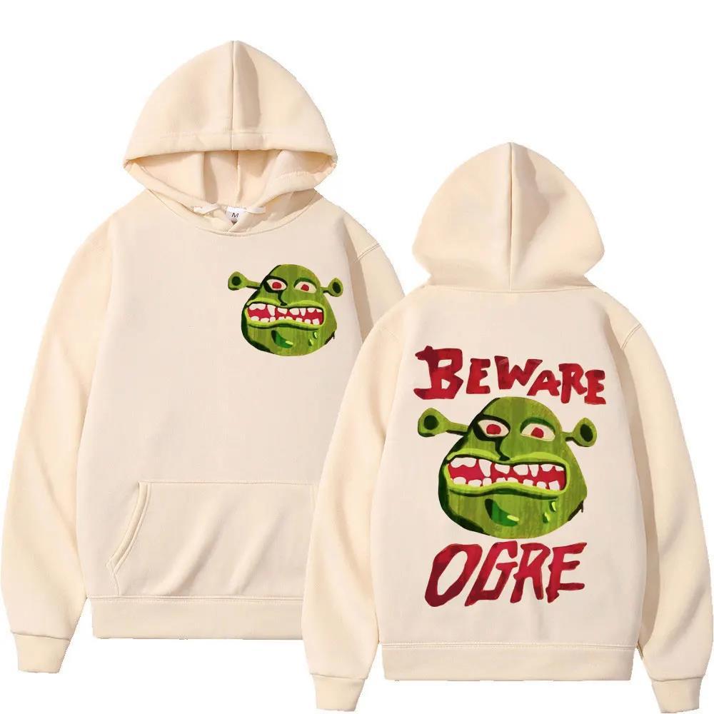 Street Men's Autumn and Winter Casual Loose Hooded Sweatshirt Shrek Creative Fun Print Outdoor Fashion Loose Long Sleeve Hoodies