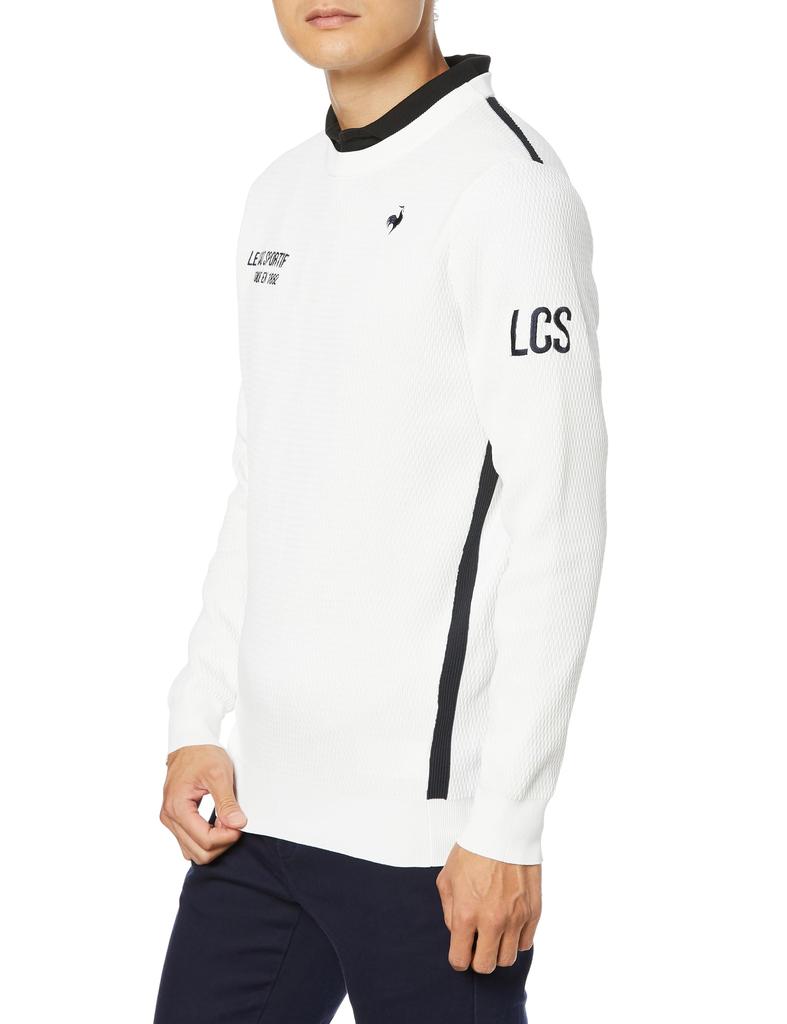 Coq Sportif Crew Neck Sweater Sporty Water Repellent Hand Washable Washable Golf QGMWJL00 WH00 [Le Golf] Men's (White)