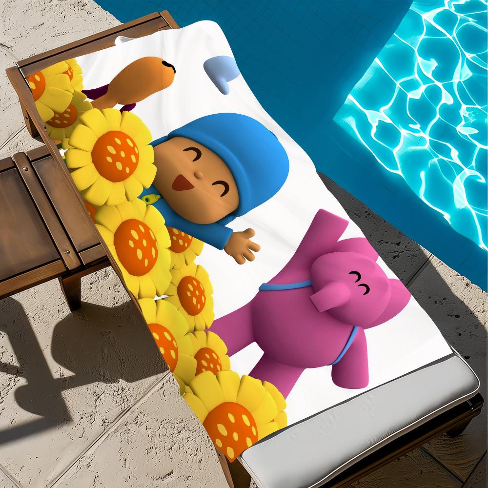 Милый мультяшный P-P-pocoyo-o Полотенце Пляжное Быстросохнущее Мягкое Бассейнные Полотенца Подарок для Путешествий Спортзал Душ Кемпинг спорт