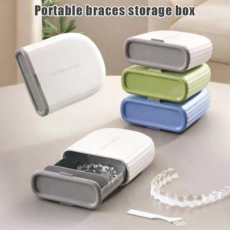 1pc Sleek Portable Invisible Orthodontic Case Sealed Storage For Travel-Friendly Braces & Retainers, No Batteries Required