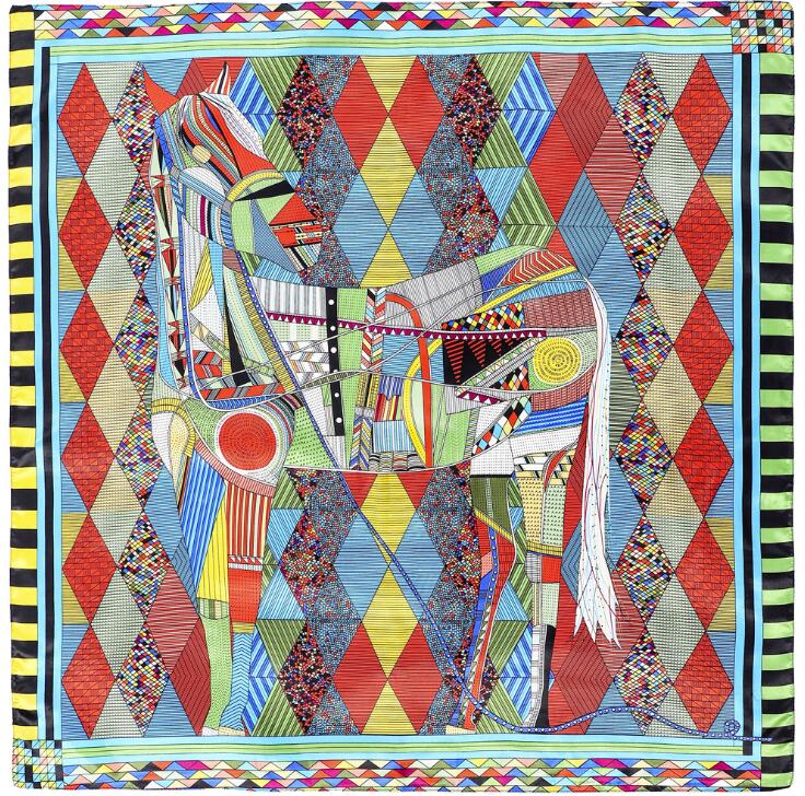 NEW 90*90cm Luxury Brand Women Silk Scarves Plaid Horse Square Scarves Spring Summer Shawls For Ladies