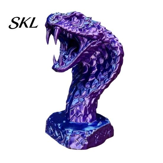 Adult Stress Relief Gadgets 3D Printed Snake Figurine, Realistic Serpent Sculpture, Nature Learning Toys Desk Decor, Educational Wildlife Toy for Kids