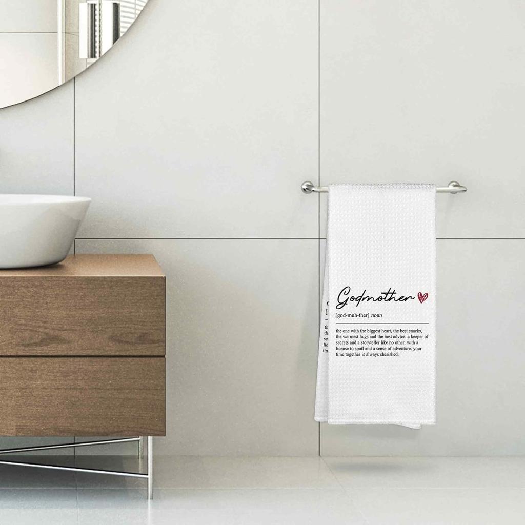 Godmother Definition Gifts Kitchen Towels Decorative 16x24, Godmother Dish Towel Cloths Dishcloths Tea Towel, Godmother Bathroom Kitchen Hand Towel