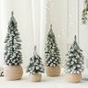 1pc Artificial Mini Christmas Tree, Hemp Rope Bottom Basin Christmas Tree, Winter Craft Decoration,for Home Desktop Decoration