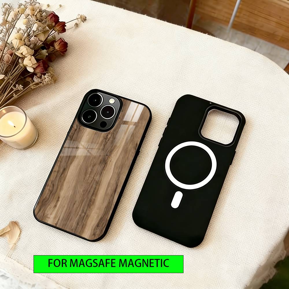 Чехол из натурального дерева для iPhone 17, 16, 15, 14, 13, 12, 11 Plus, Pro, с магнитом MagSafe, для беспроводной зарядки
