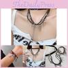 Cross Punk Dark Style Necklace Geometric Shape Tassel Choker For Travel Souvenir