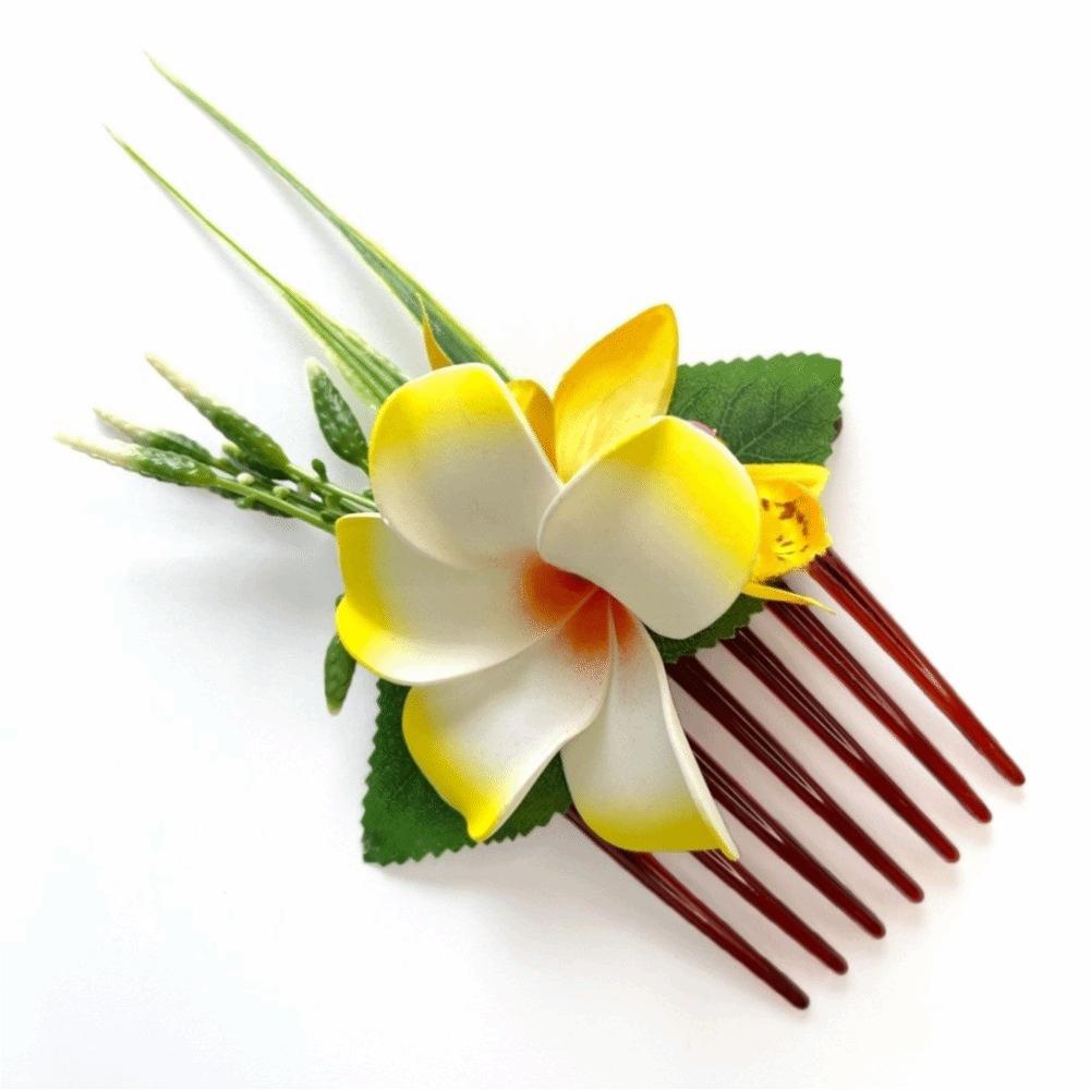 Temperament Plumeria Hair Comb Elegant Bohemian Style Hair Clip Fashion Side Clip Hair Clip Beach