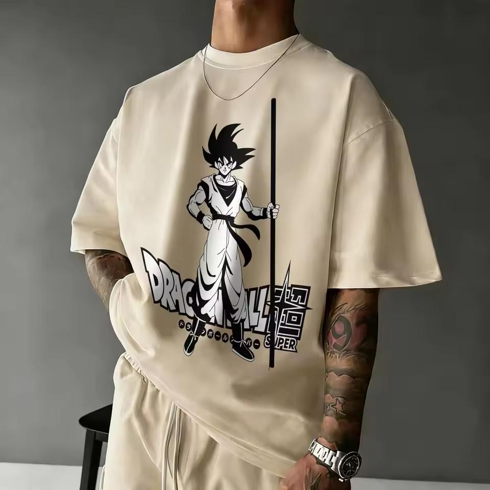 Dragon Ball 2026 New Summer 40th Anniversary Wukong Pure Cotton Anime Print T-shirt Extra-large Size Casual for Both Men Women