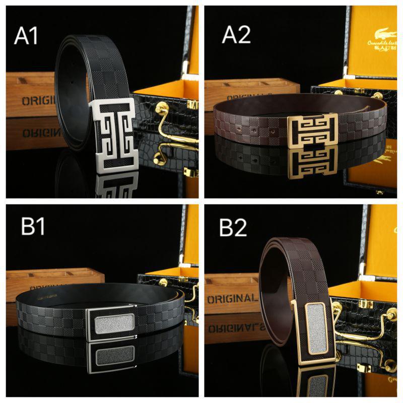 Men's Stylish Pure Cowhide Belt with Smooth Buckle - Casual and Versatile Wear
