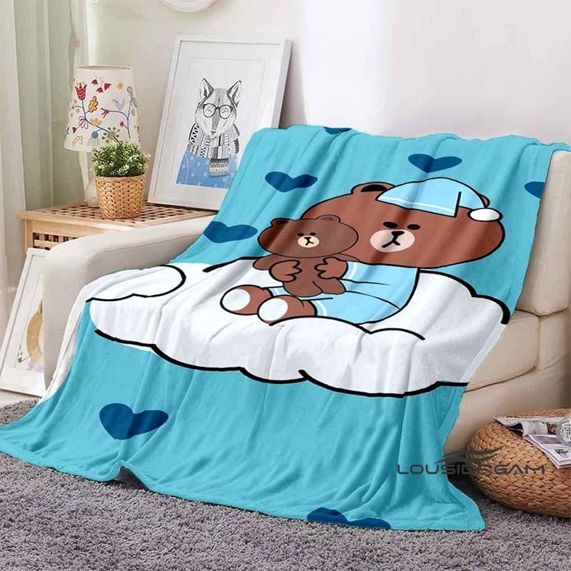 Cute BROWN & FRIENDS Blanket—Perfect for use on sofas, beds, in cars, living rooms, and bedrooms. A wonderful gift for children.