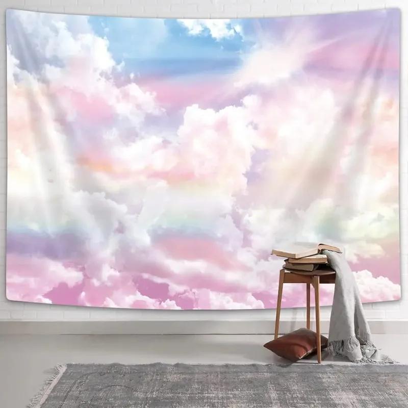 Pink Purple Cloud Scenery Tapestry Office Living Room Tapestry Home Wall Decoration Tapestry