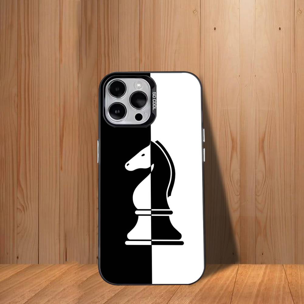 C-Chess Board-ES Phone Case For iPhone 17,16,15,14,13,12,11,Mini,Pro,SE,MAX White Matte Shockproof Cover