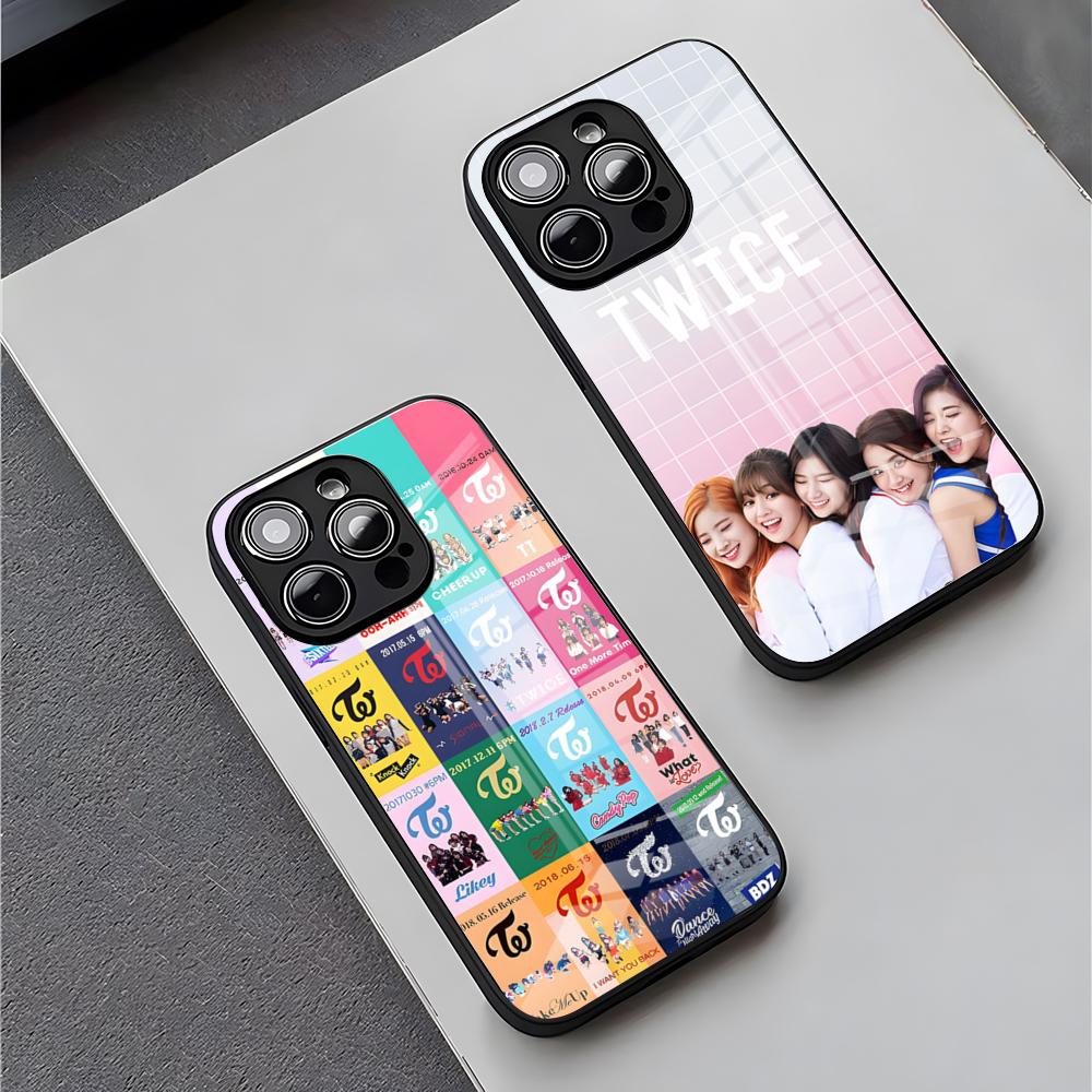 Kpop TWICE Phone Case for iPhone 18 16 Pro Max 15 Plus 14 Pro 12 11 13 Mini X XR XS Max 8 7 Plus SE Glass Cover