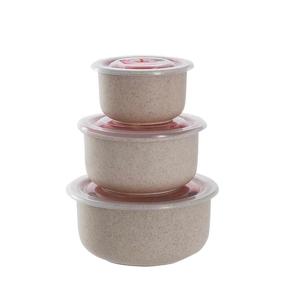 Соломенная миска для хранения свежести с крышкой, круглая коробка для обеда в микроволновой печи