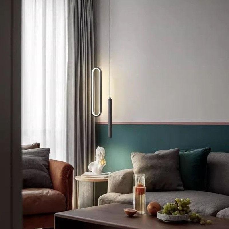 Современный минималистский светодиодный подвесной светильник люстра для спальни ресторана гостиной черные подвесные лампы украшение дома светодиодный блеск