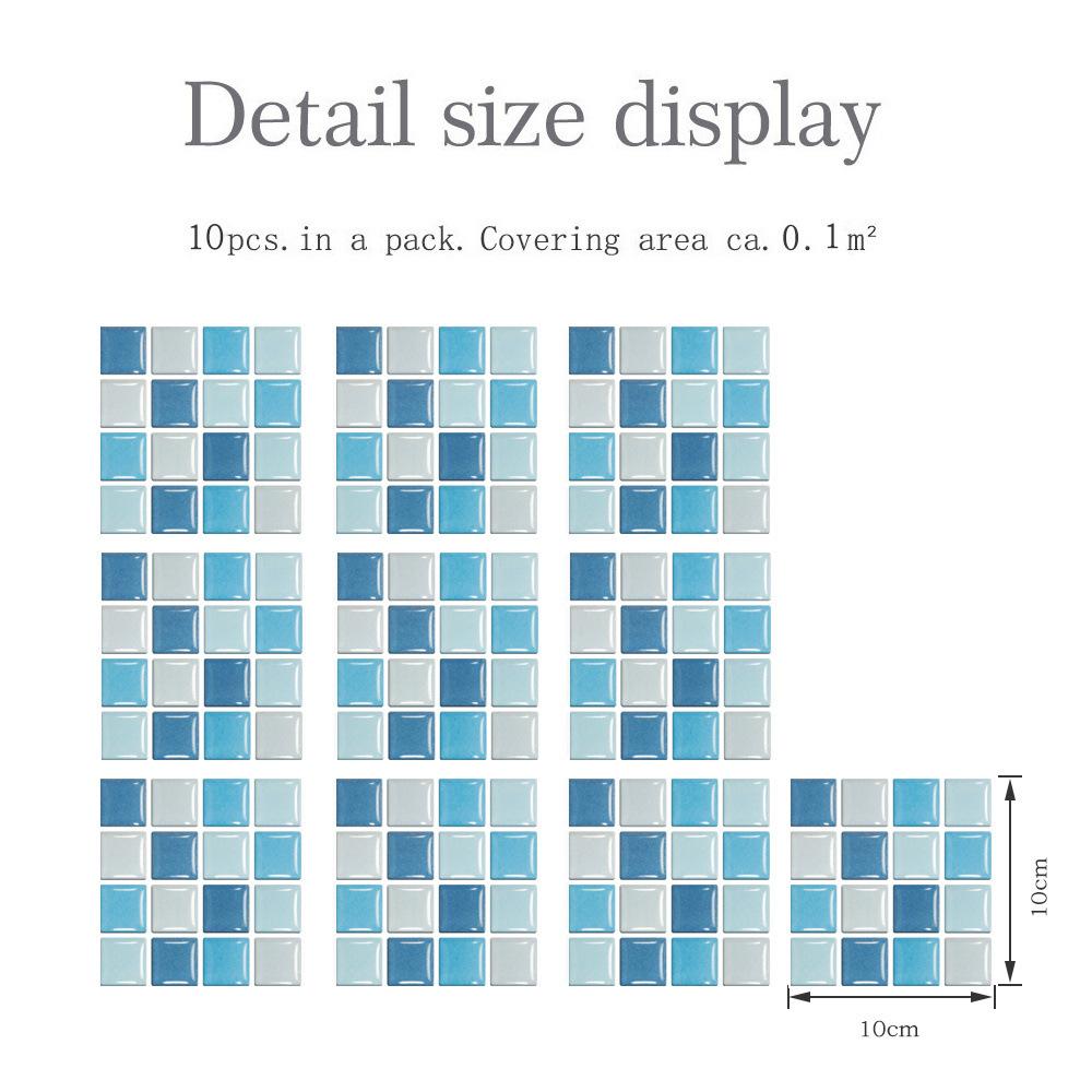 30/10 шт., гель-наклейки для кухни, ванной комнаты, самоклеящиеся мозаичные наклейки, креативные стеклянные кирпичные обои