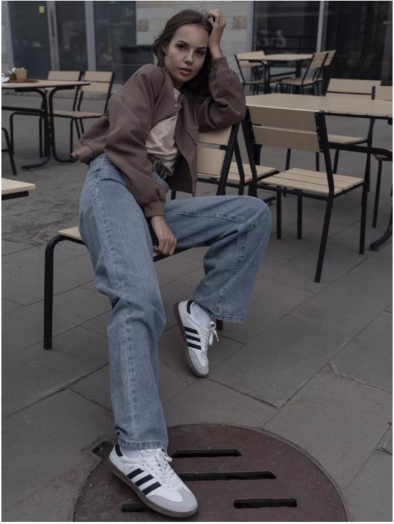Женские осенние джинсы широкие от бедра 2025 - стиль кросс-бордер