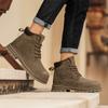 Мужские ботинки Осень Новые ботинки для ходьбы с высоким верхом Британская версия Толстая подошва Мужские кроссовки На шнуровке Противоскользящие Мотокроссовые ботинки