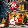 Lighted Christmas Inflatable Figurine Large Cute Blow Up Snowman Penguin Gingerbread Man Santa Ornaments with Built-in LED Light for Lawn Garden