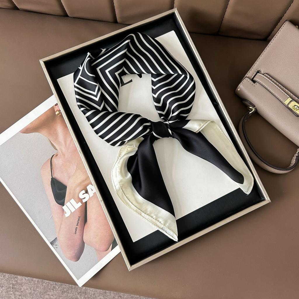 Шелковый шарф женский модный универсальный высокий смысл 70 квадратный шарф защита шеи шарф ретро шарф сумка