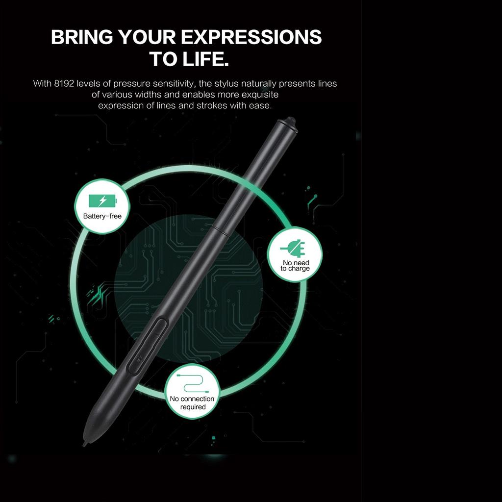 G10 1060Plus Graphic Tablet 10x6 Inch Designer Digital Drawing Tablet 8192 Levels Battery-Free Pen 10moons for Windows & MacAA