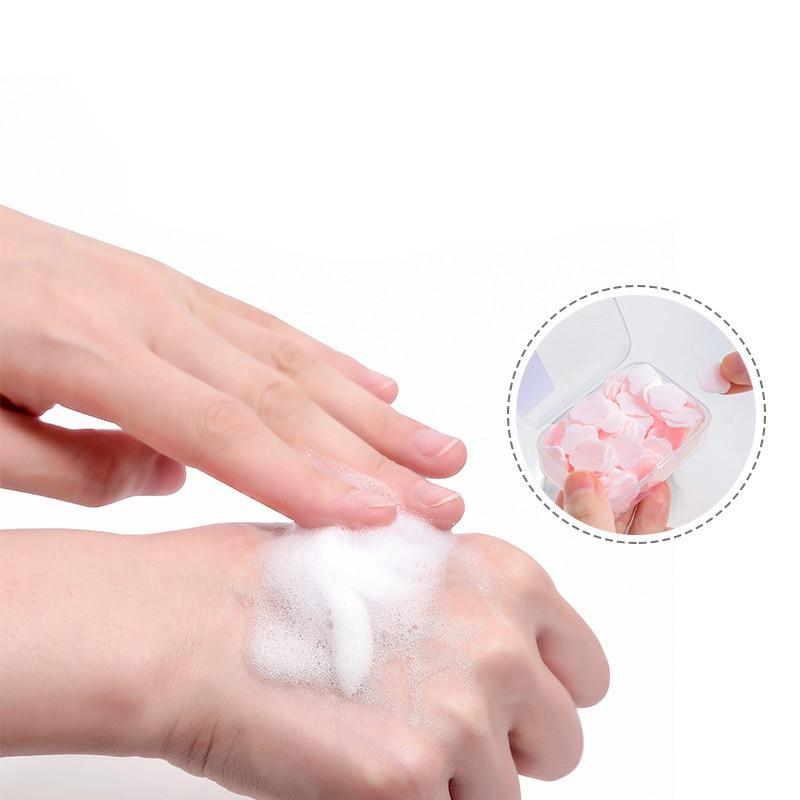 Petal Soap Paper Travel Portable Disposable Hand Soap Tablet Children Hand Washing Soap Paper Outdoor Flower-shaped Washing Soap